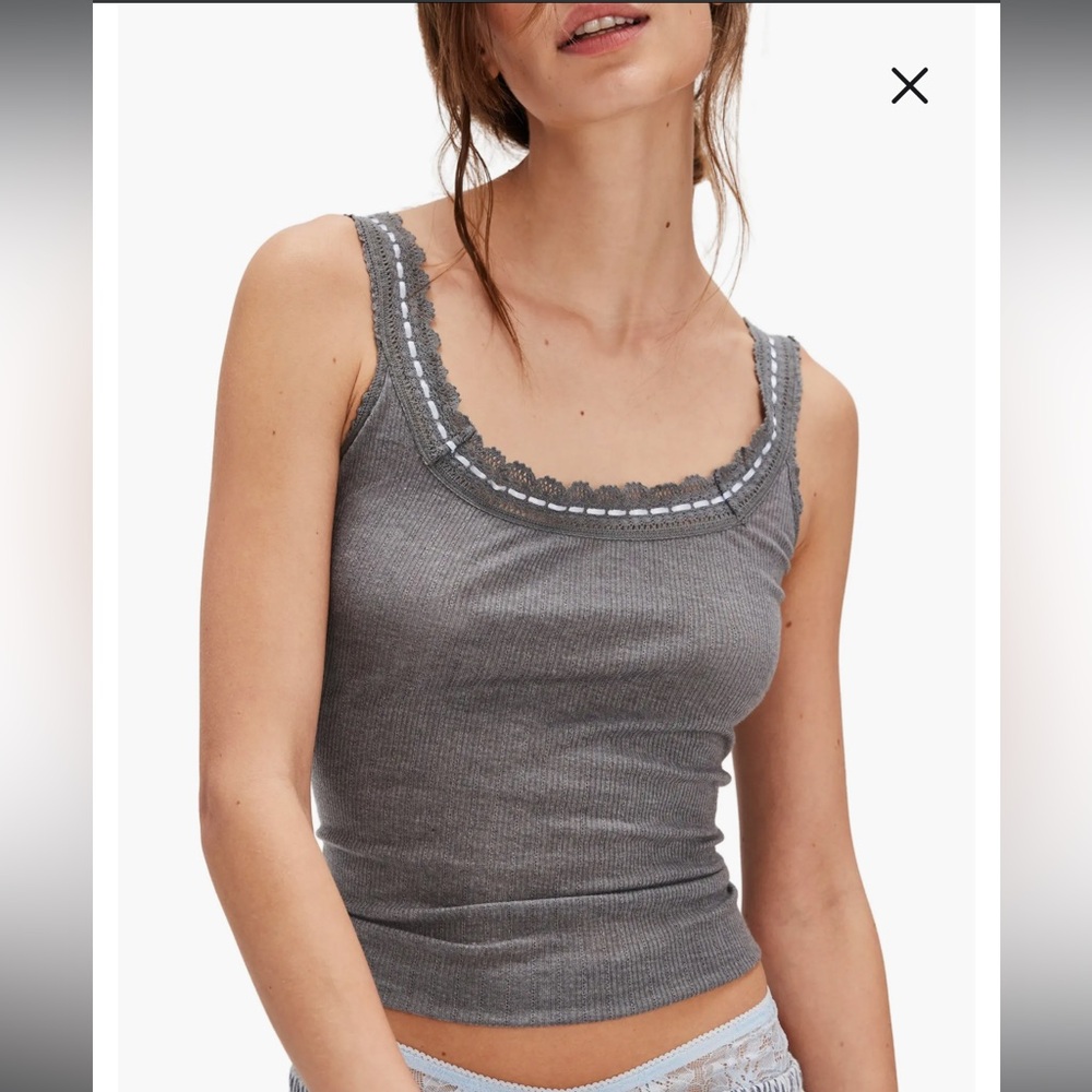 Free People Intimately Only You Tank in Heather Gray
